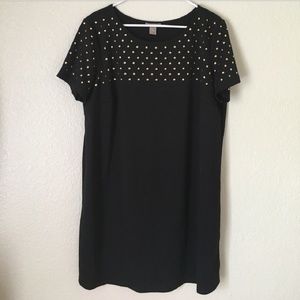 H&M+ dress with gold studs